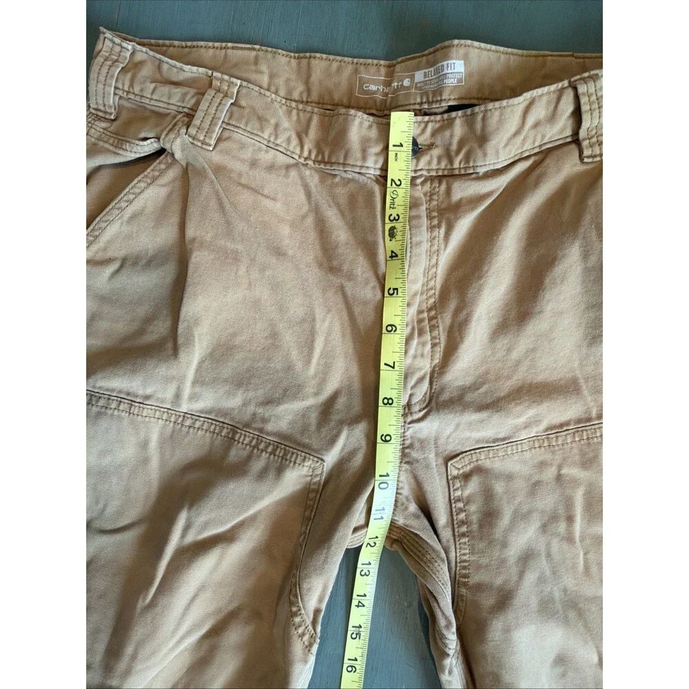 Carhartt 102802 Double Knee Carpenter Pants Mens 38x34 Brown Duck Utility Work‎